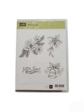 Stampin' Up! Bells & Boughs Holiday Stamp Set 2010 Retired New Unmounted
